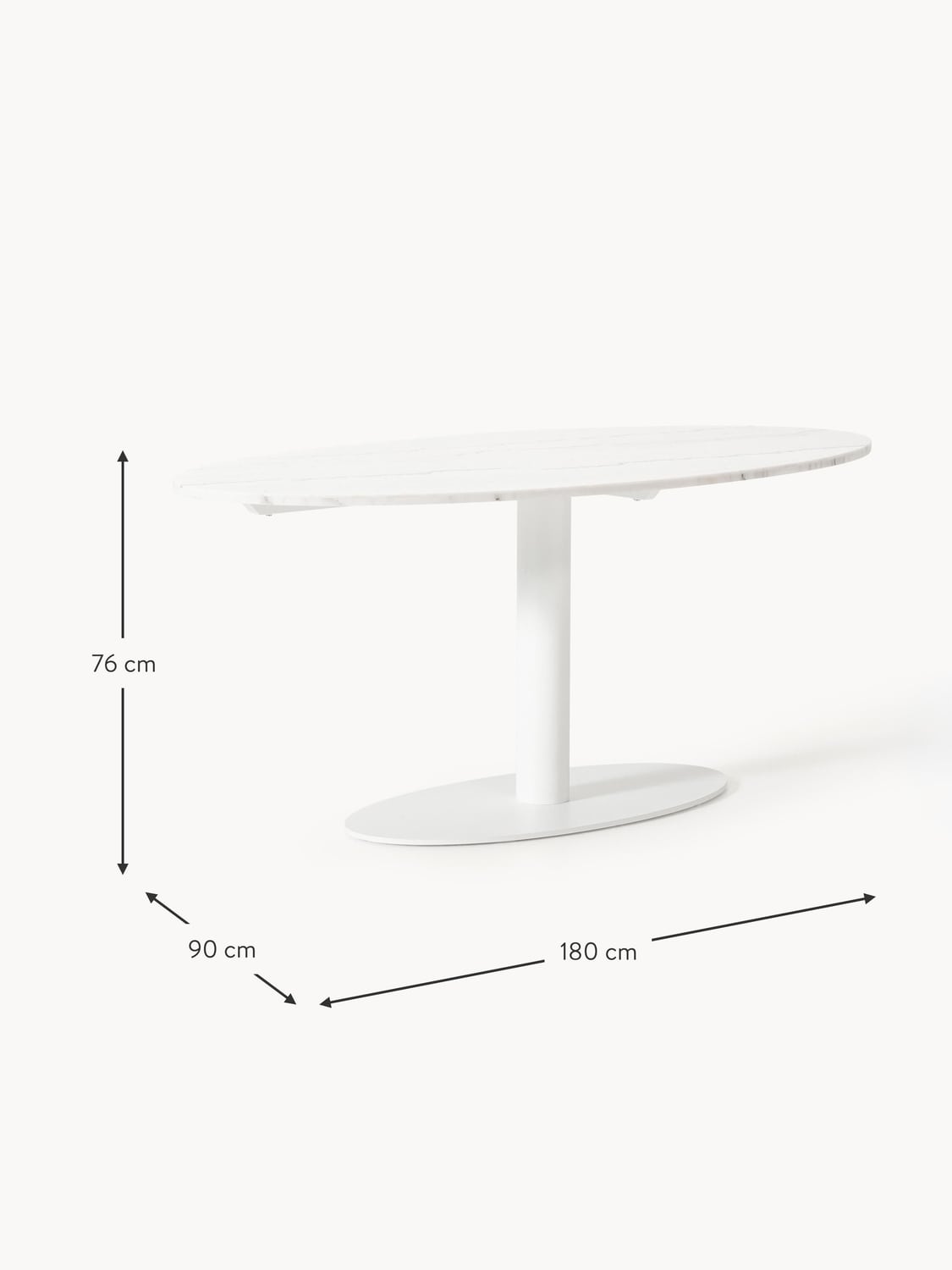 Cermenate Oval Marble Dining Table, 180 x 90 cm