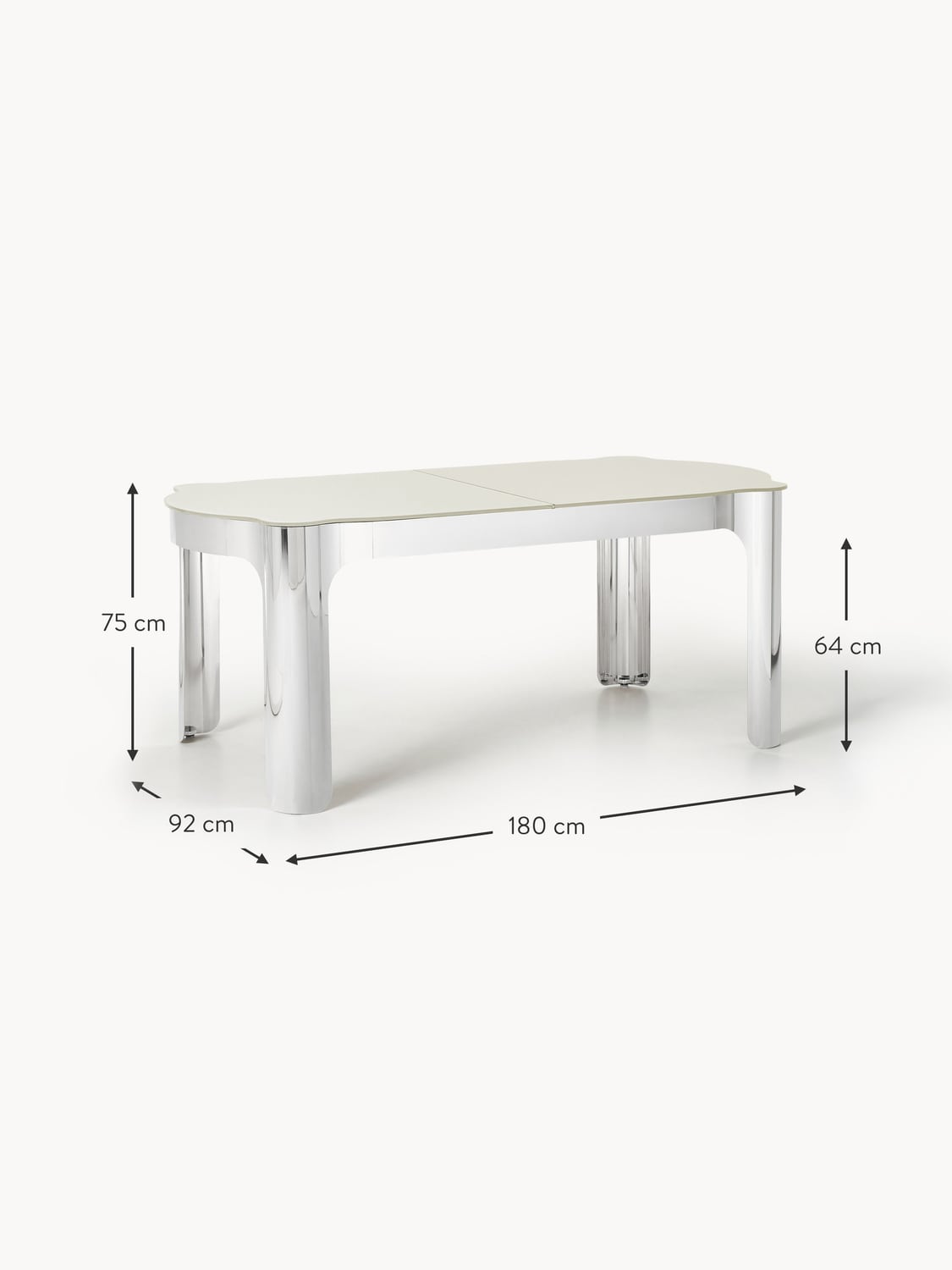 Mozzate Dining Table with Glass Top — available in several sizes