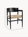 Esino Handmade Beech Wood Dining Chair with Woven Seat Surface