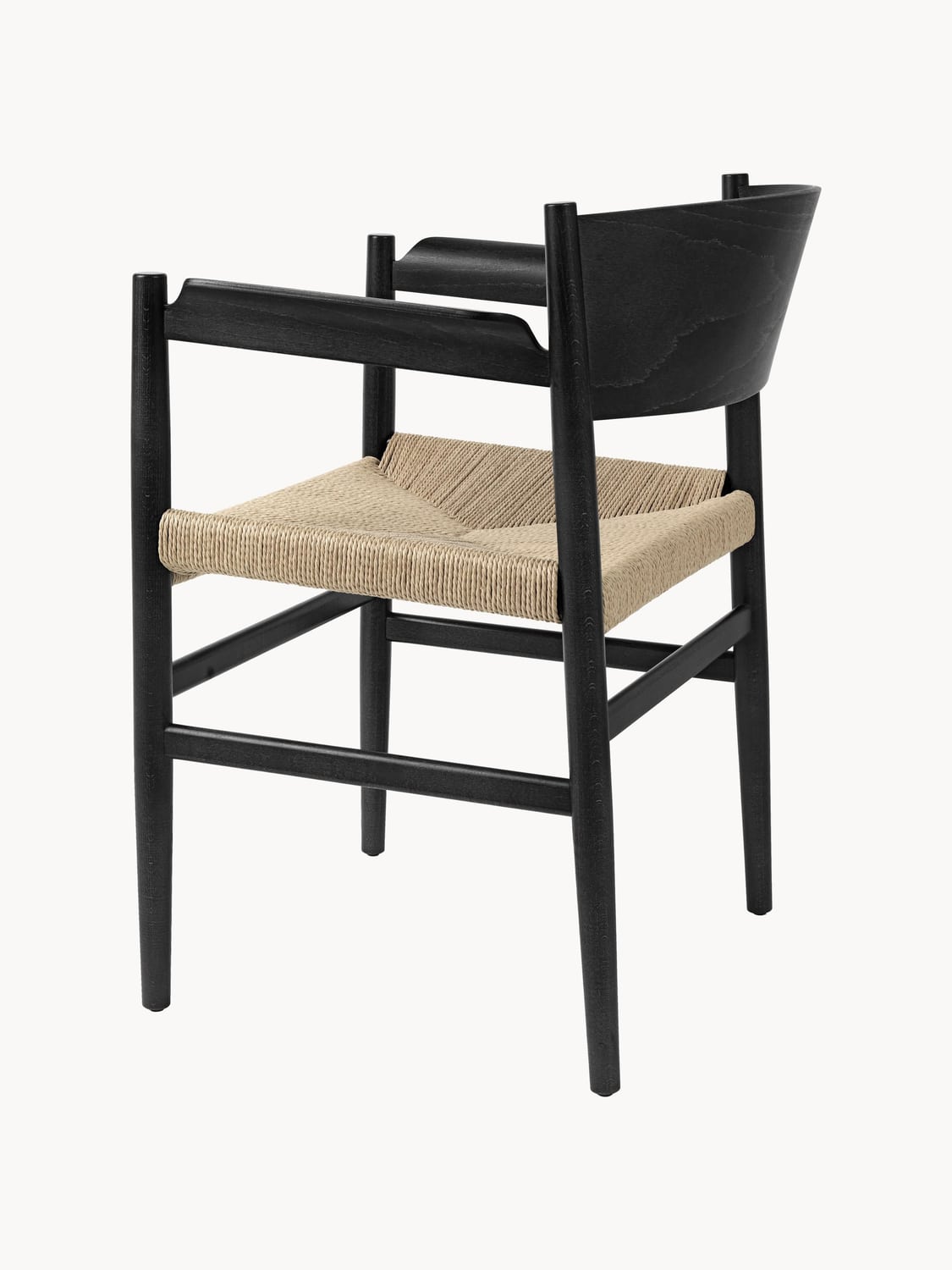 Esino Handmade Beech Wood Dining Chair with Woven Seat Surface