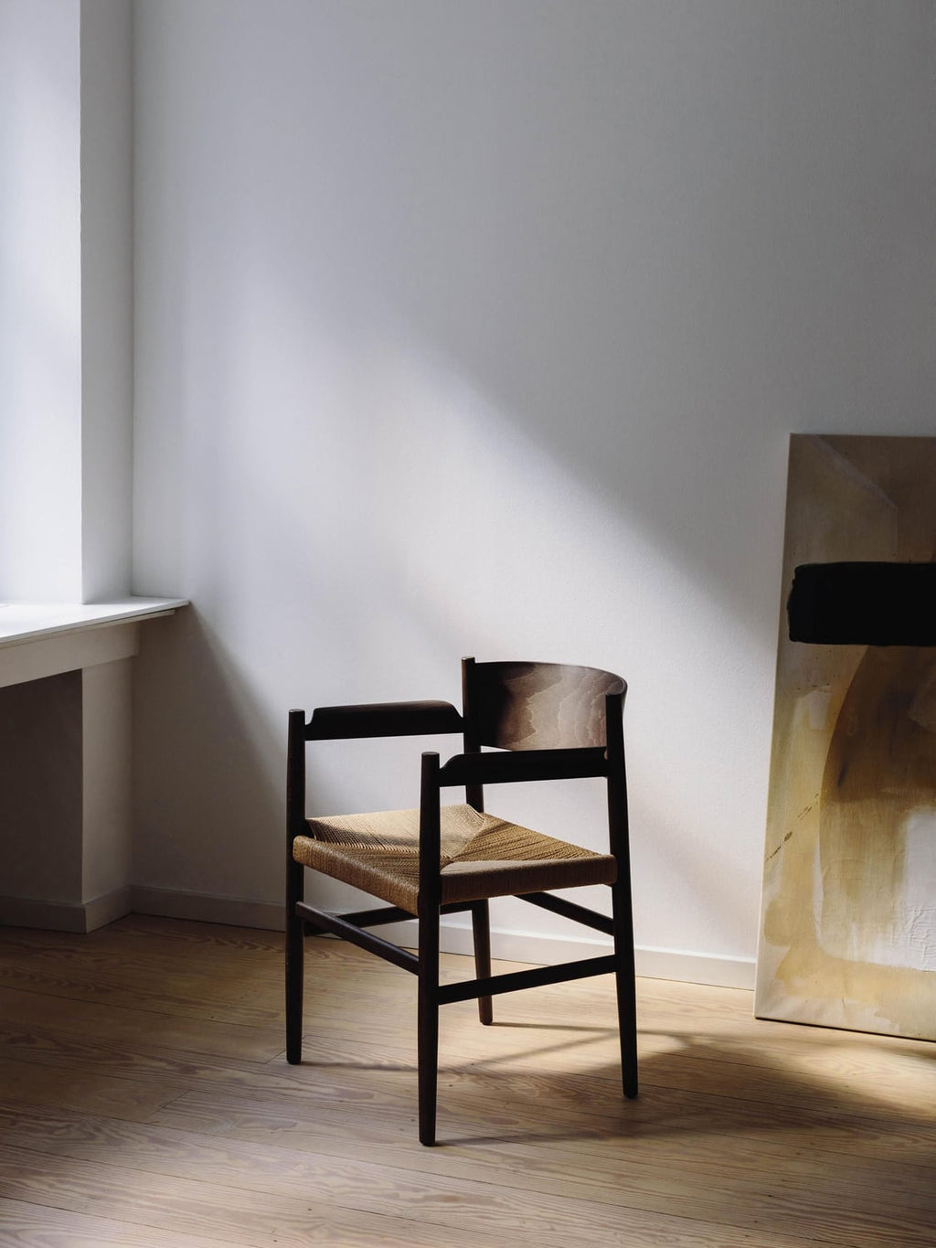 Esino Handmade Beech Wood Dining Chair with Woven Seat Surface