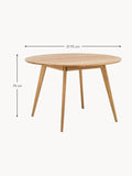Bregano Round Oak Wood Dining Table, Ø 115 cm