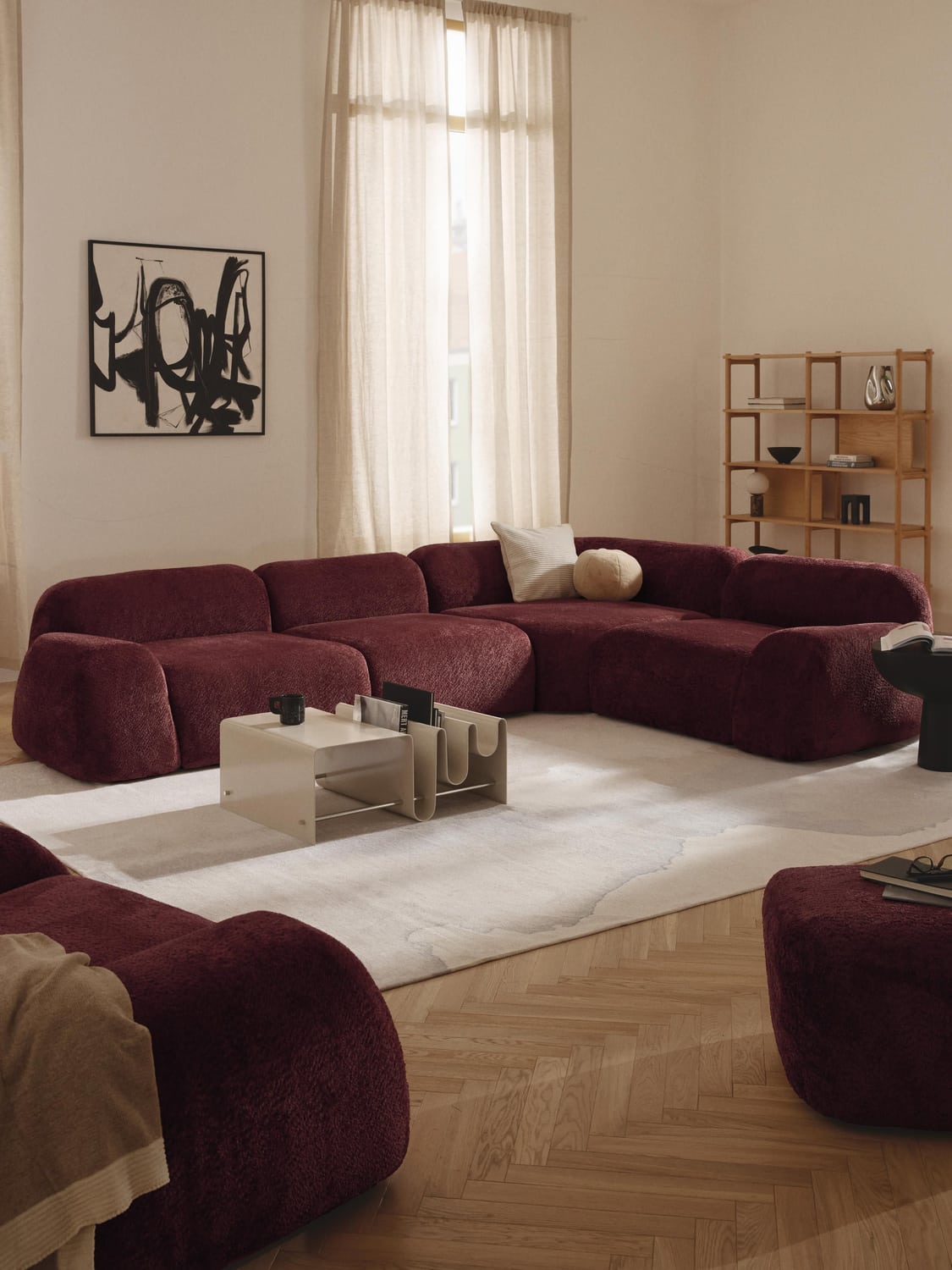 Bellara Modular Teddy Bouclé Corner Sofa (4-seater)