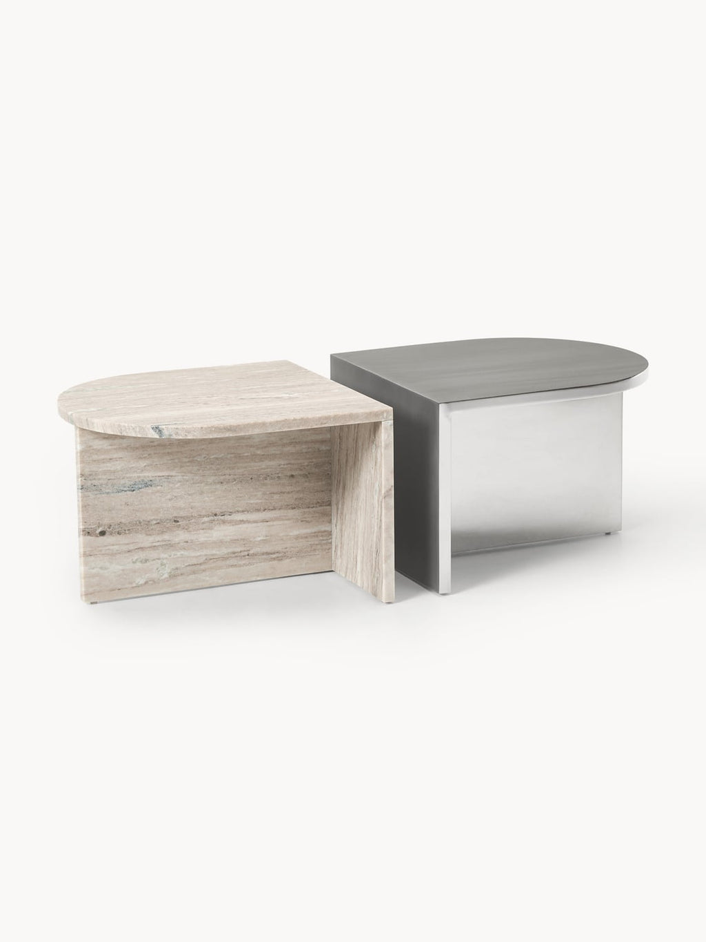 Mariano Oval Metal and Marble Coffee Tables (set of 2)