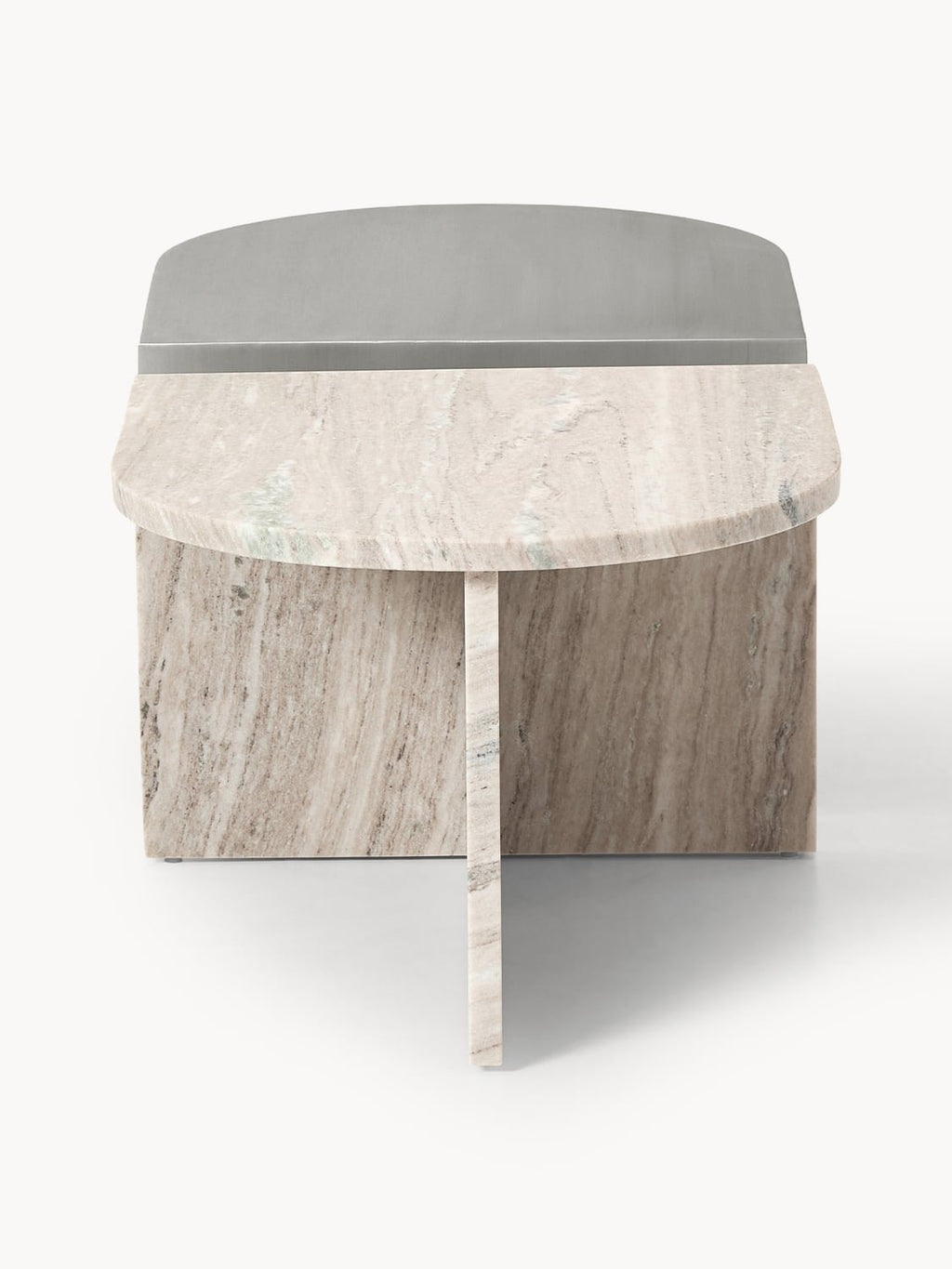 Mariano Oval Metal and Marble Coffee Tables (set of 2)