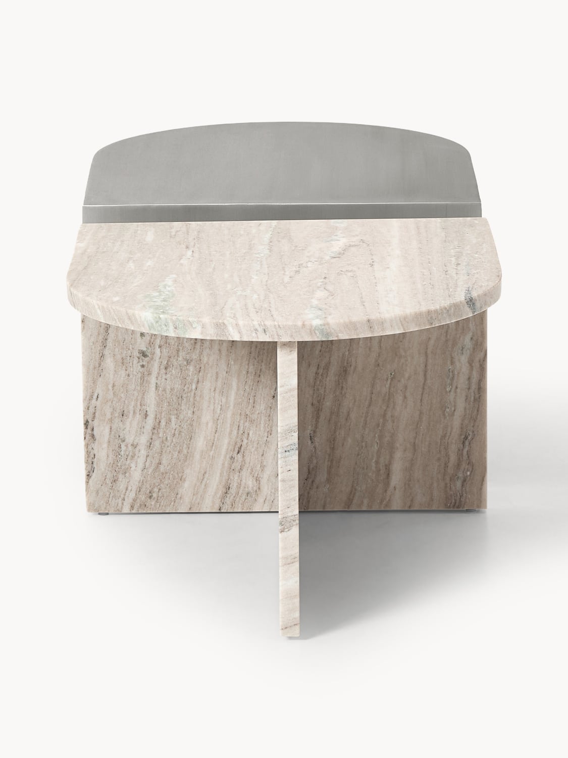 Mariano Oval Metal and Marble Coffee Tables (set of 2)