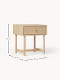 Esino Oak Wood Bedside Table with Drawer