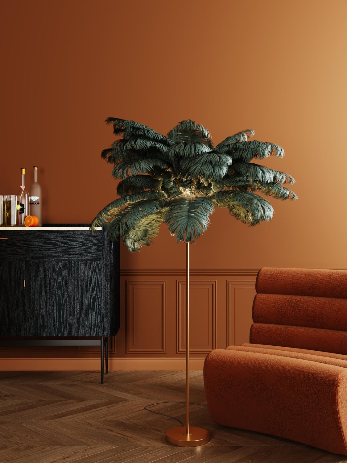 Rovello Floor Lamp Feather