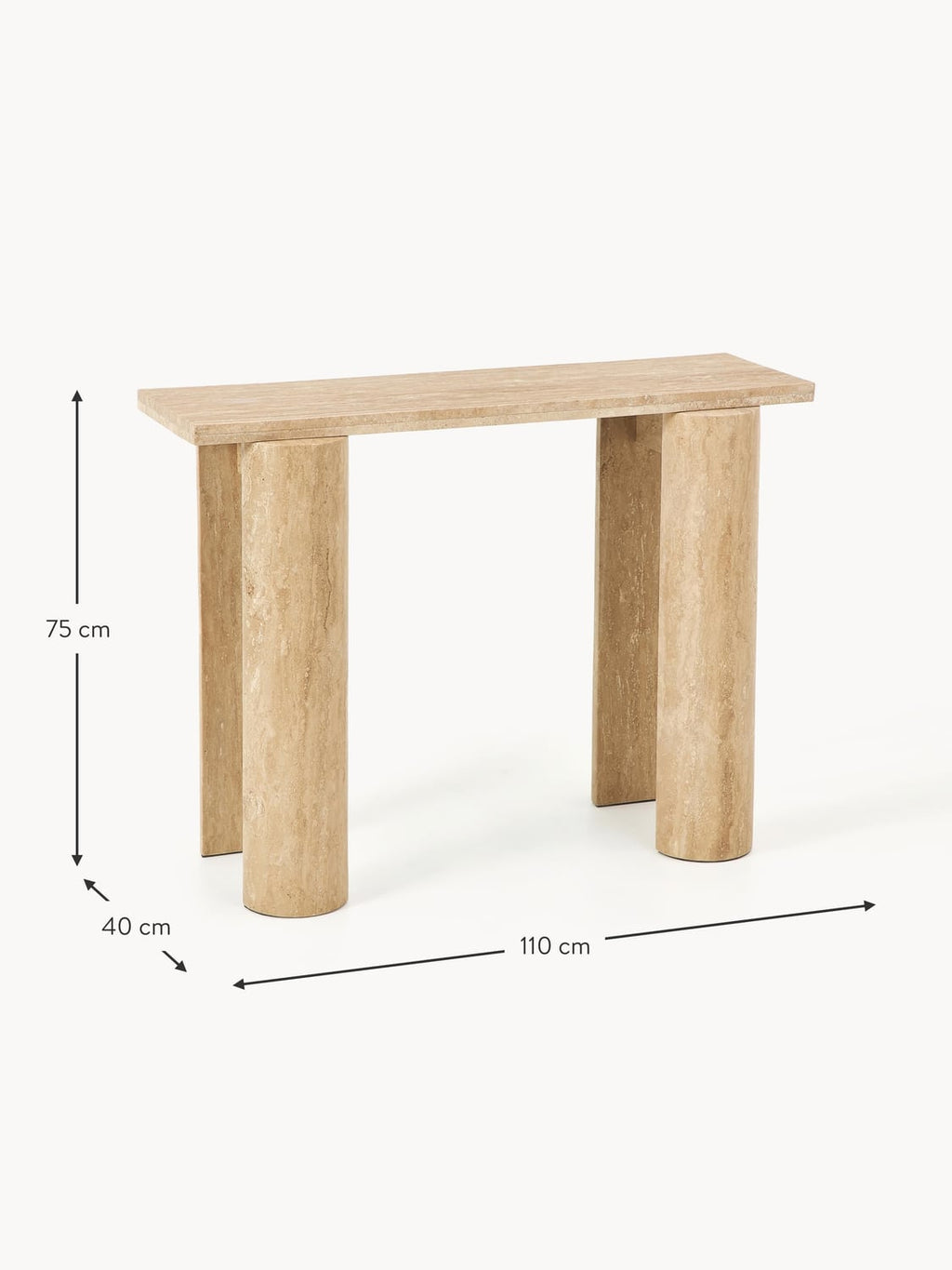 Faggeto Travertine Console Table