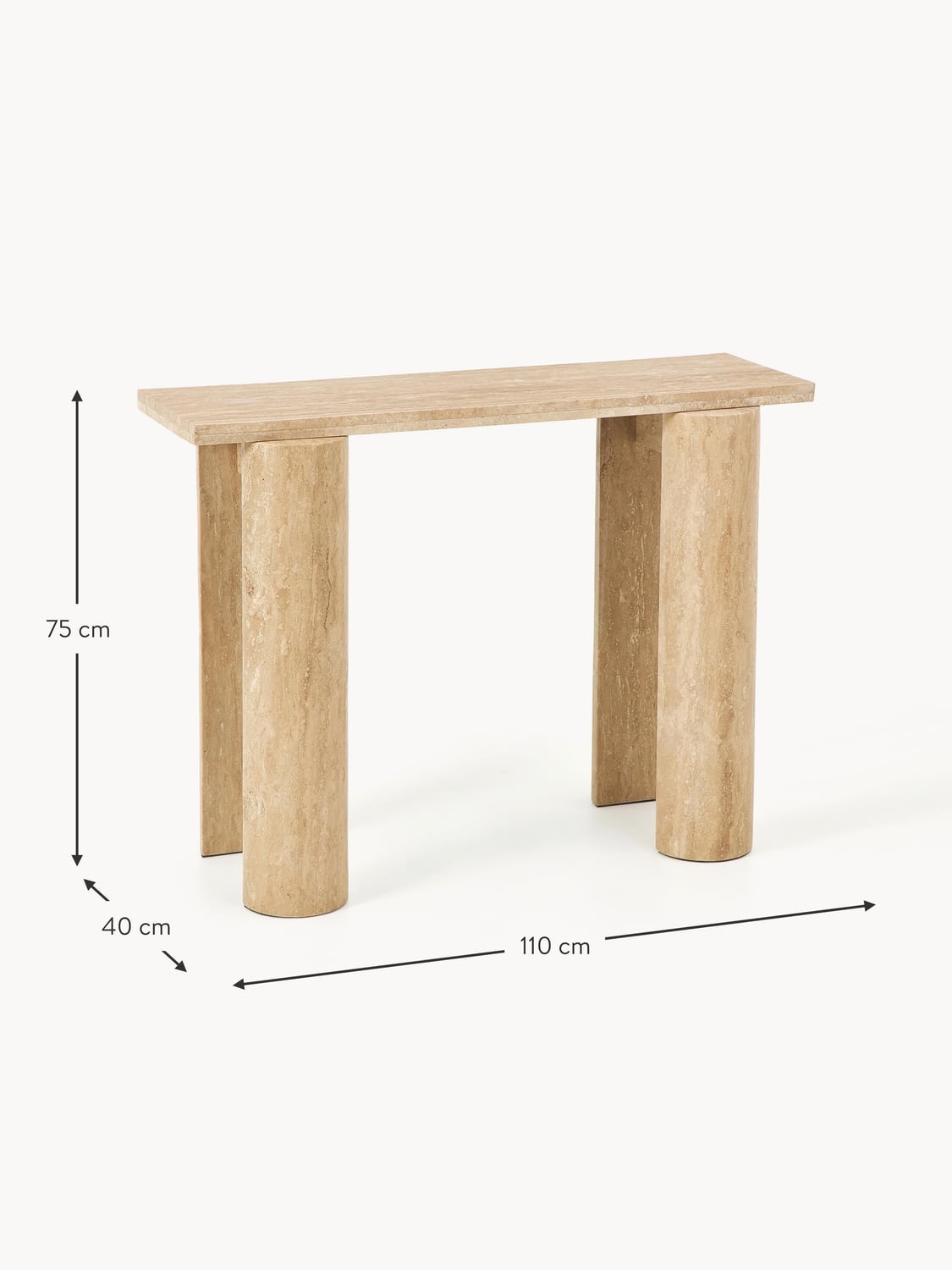 Faggeto Travertine Console Table