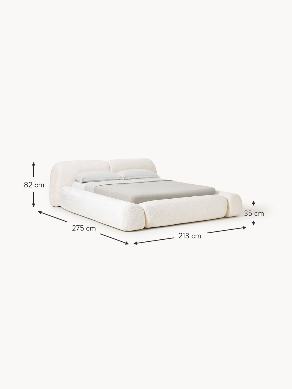Bellara Upholstered Teddy Bouclé Bed with Storage