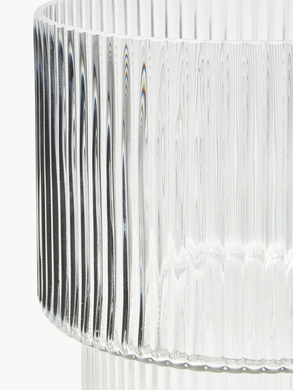Cademario Glass Vase with Ribbed Surface, H 30 cm