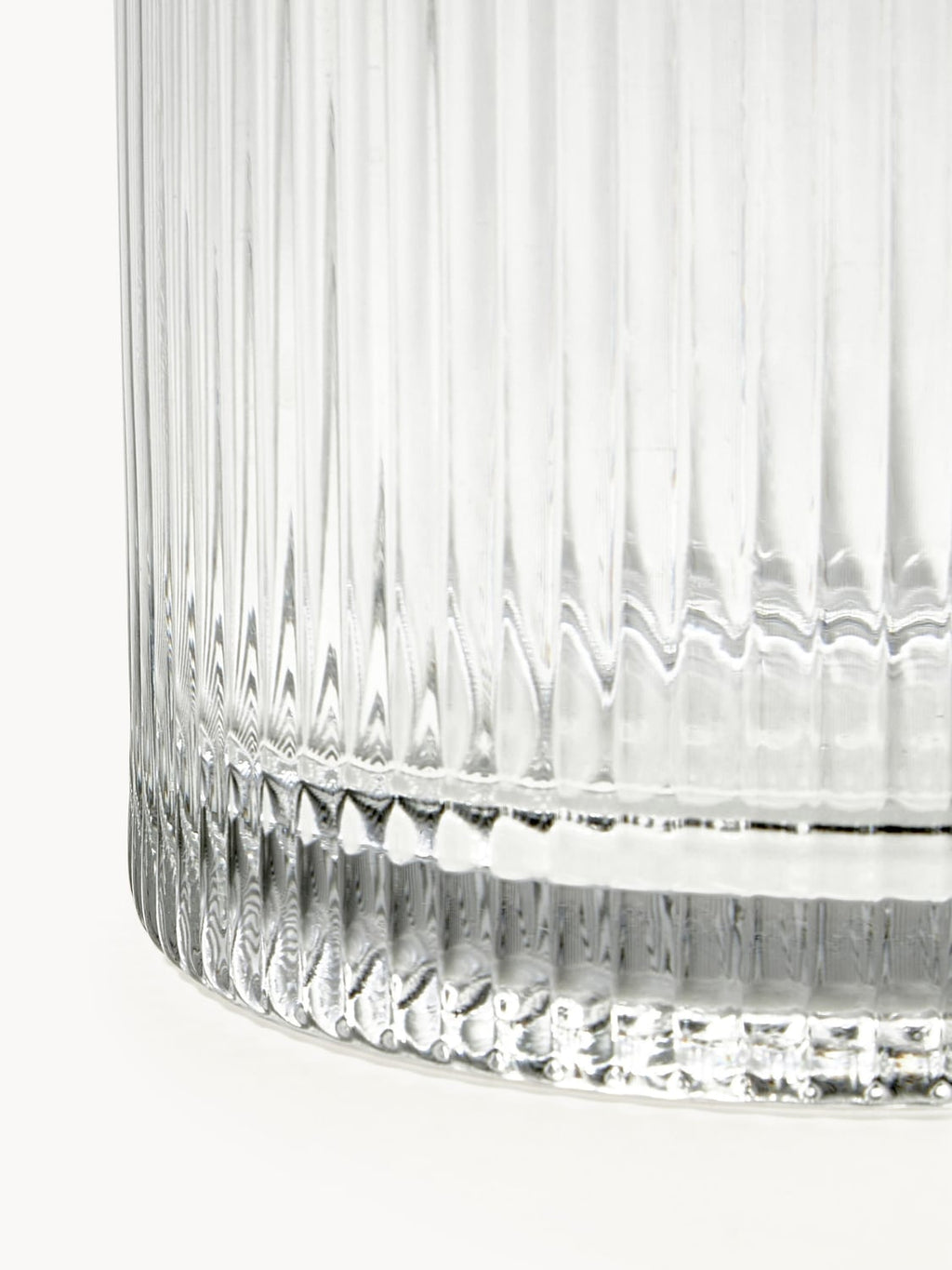 Cademario Glass Vase with Ribbed Surface, H 30 cm