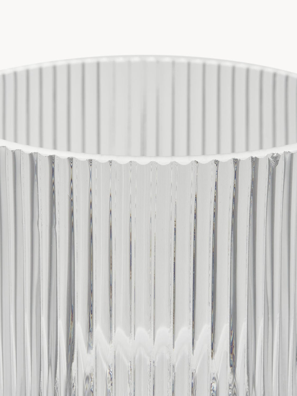Cademario Glass Vase with Ribbed Surface, H 30 cm