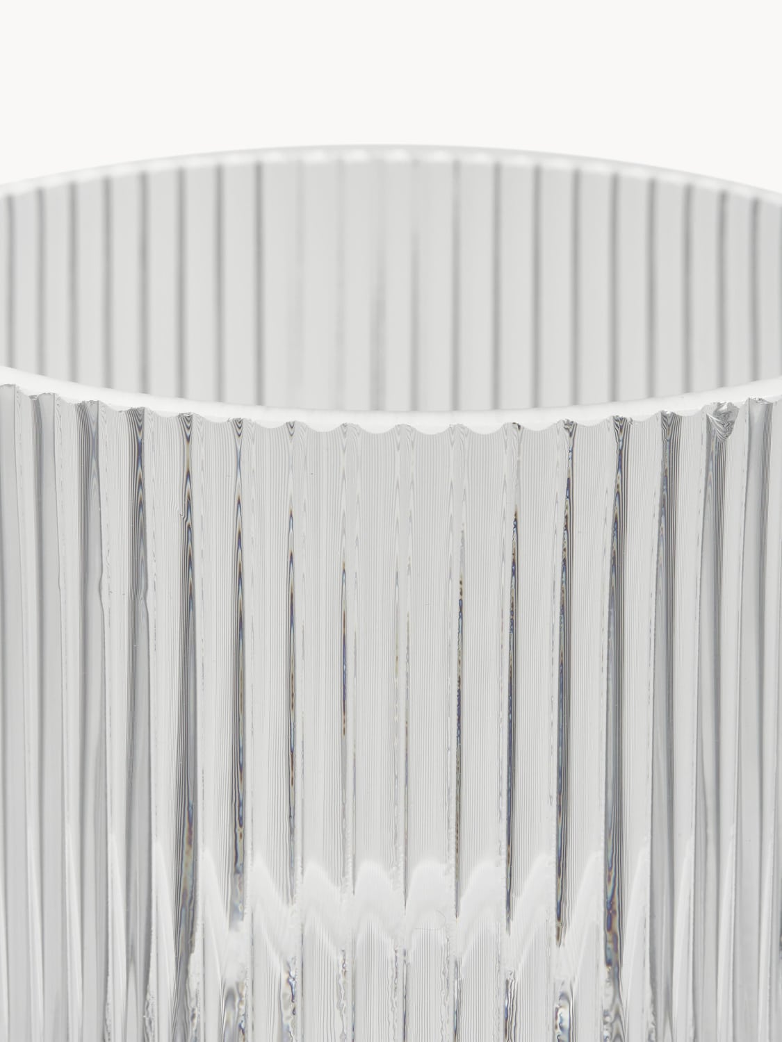 Cademario Glass Vase with Ribbed Surface, H 30 cm