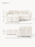 Valbrona Modular Teddy-Bouclé Sofa (2-seater) with Ottoman (left/right)