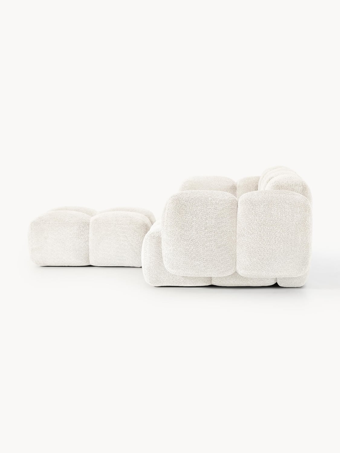 Valbrona Modular Teddy-Bouclé Sofa (2-seater) with Ottoman (left/right)