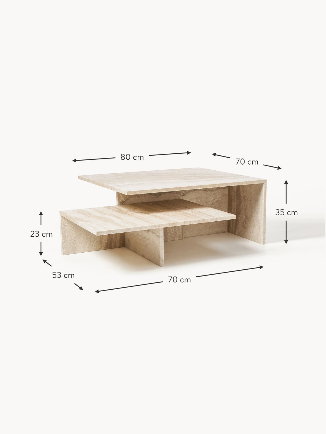 Nobiallo Travertine Coffee Tables Distinct Grande (set of 2)