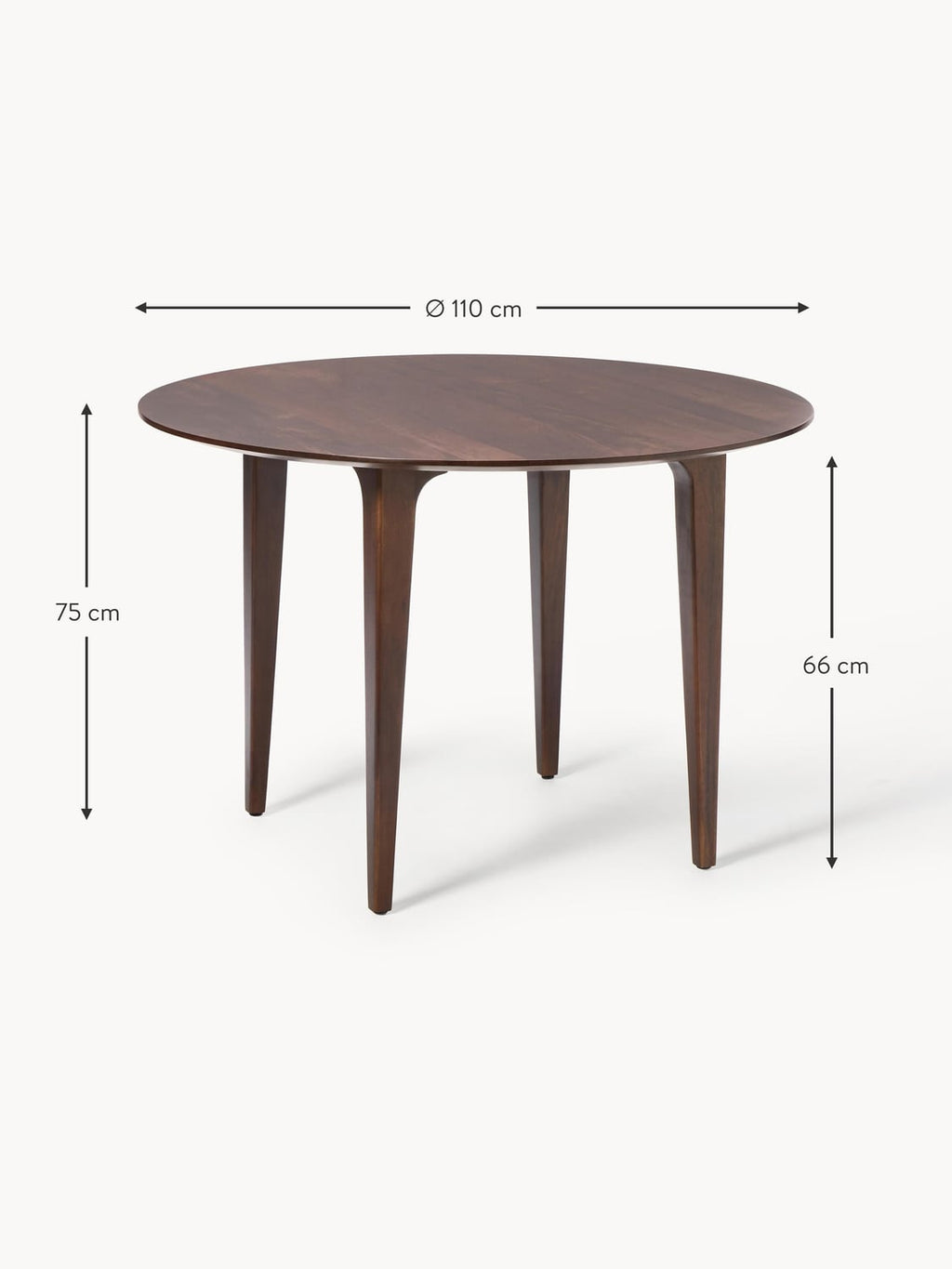 Mozzate Round Mango Wood Dining Table — available in several sizes