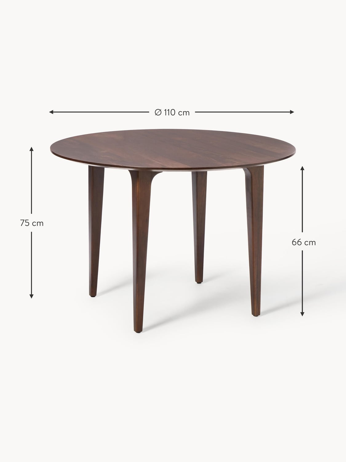 Mozzate Round Mango Wood Dining Table — available in several sizes