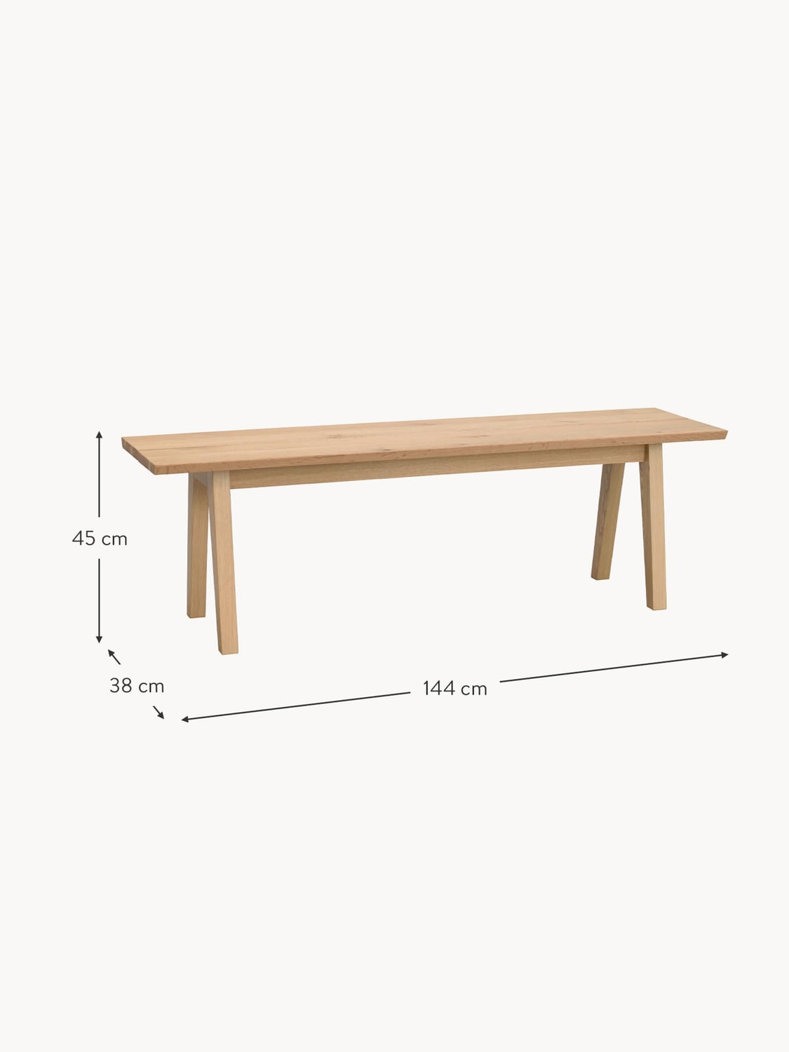 Almenno Oak Wood Bench