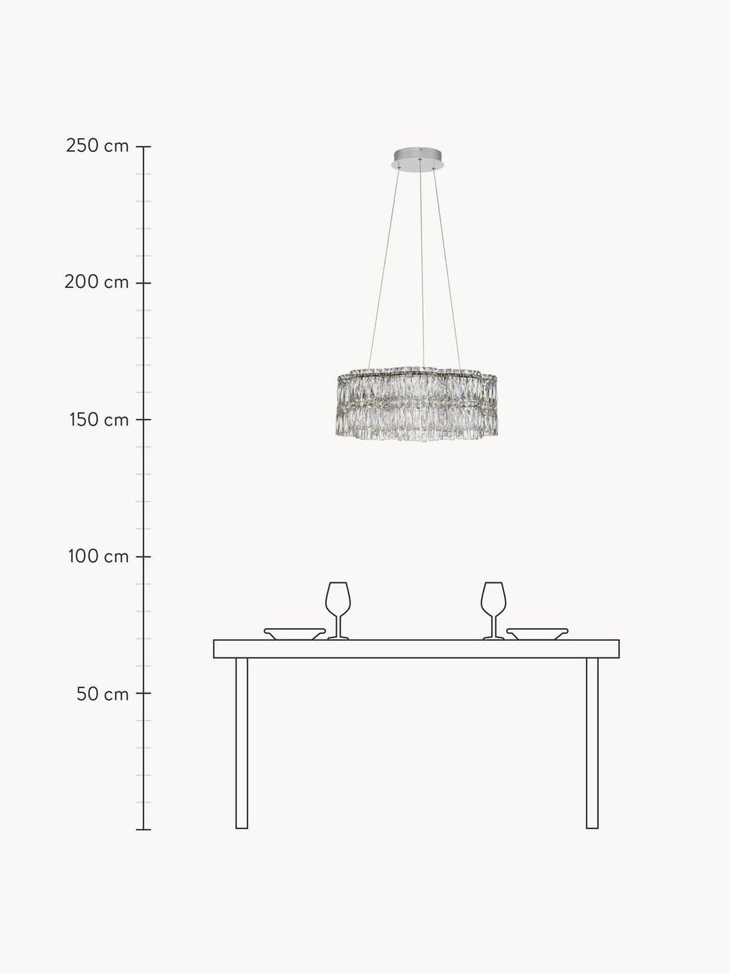 Casnate Dimmable LED Crystal Glass Chandelier