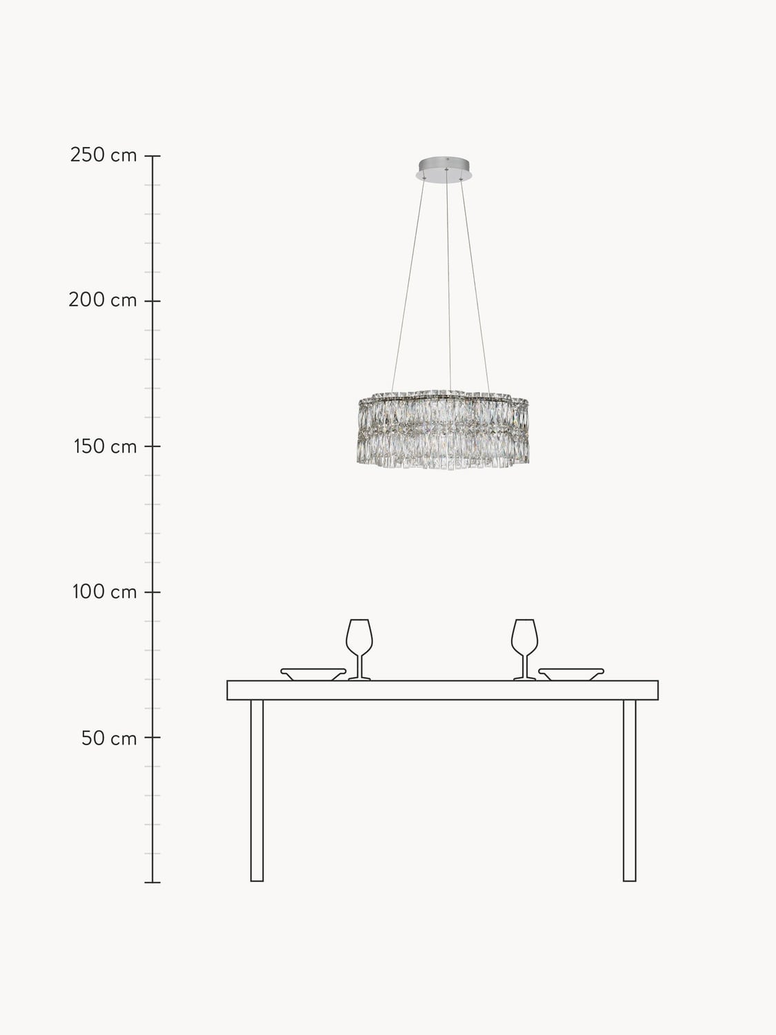 Casnate Dimmable LED Crystal Glass Chandelier