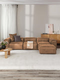 Tavordo Modular Recycled Leather Sofa (4-seater) with Ottoman (left/right)