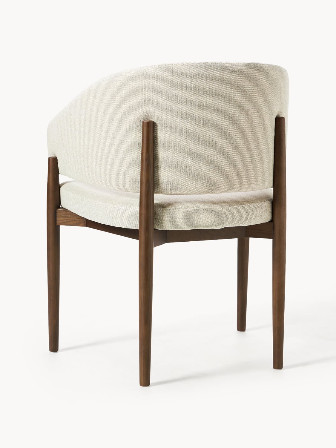 Anzano Upholstered Ash Wood Dining Chair with Armrests