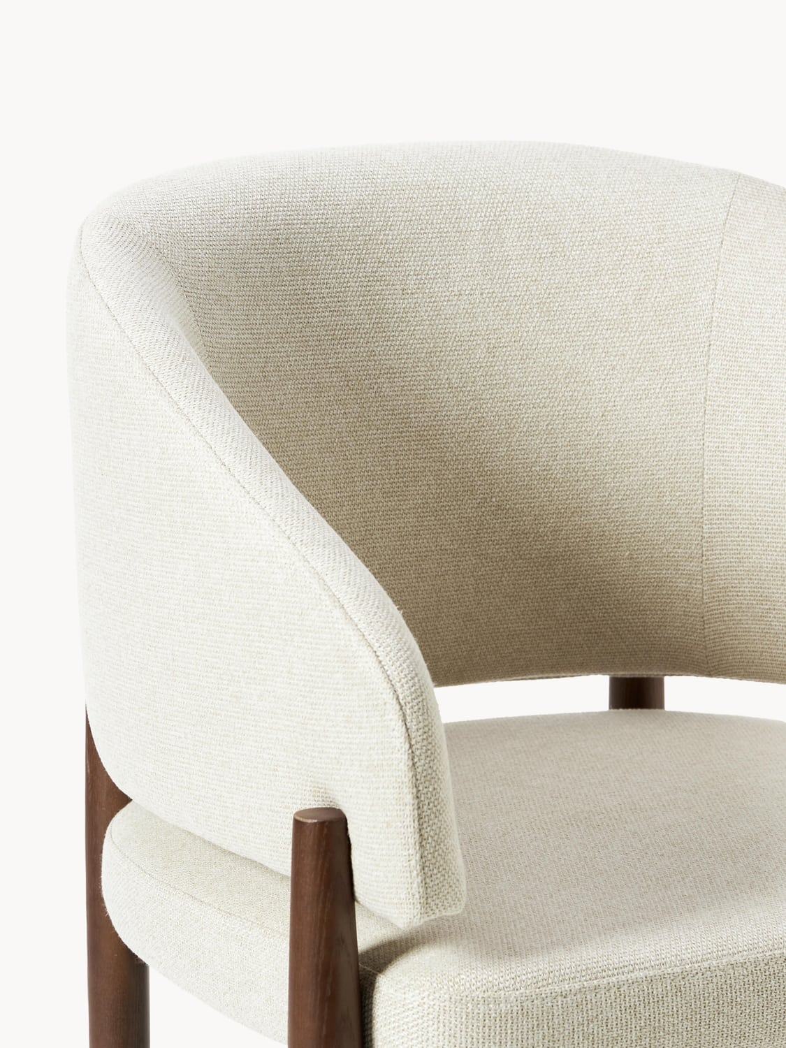 Anzano Upholstered Ash Wood Dining Chair with Armrests