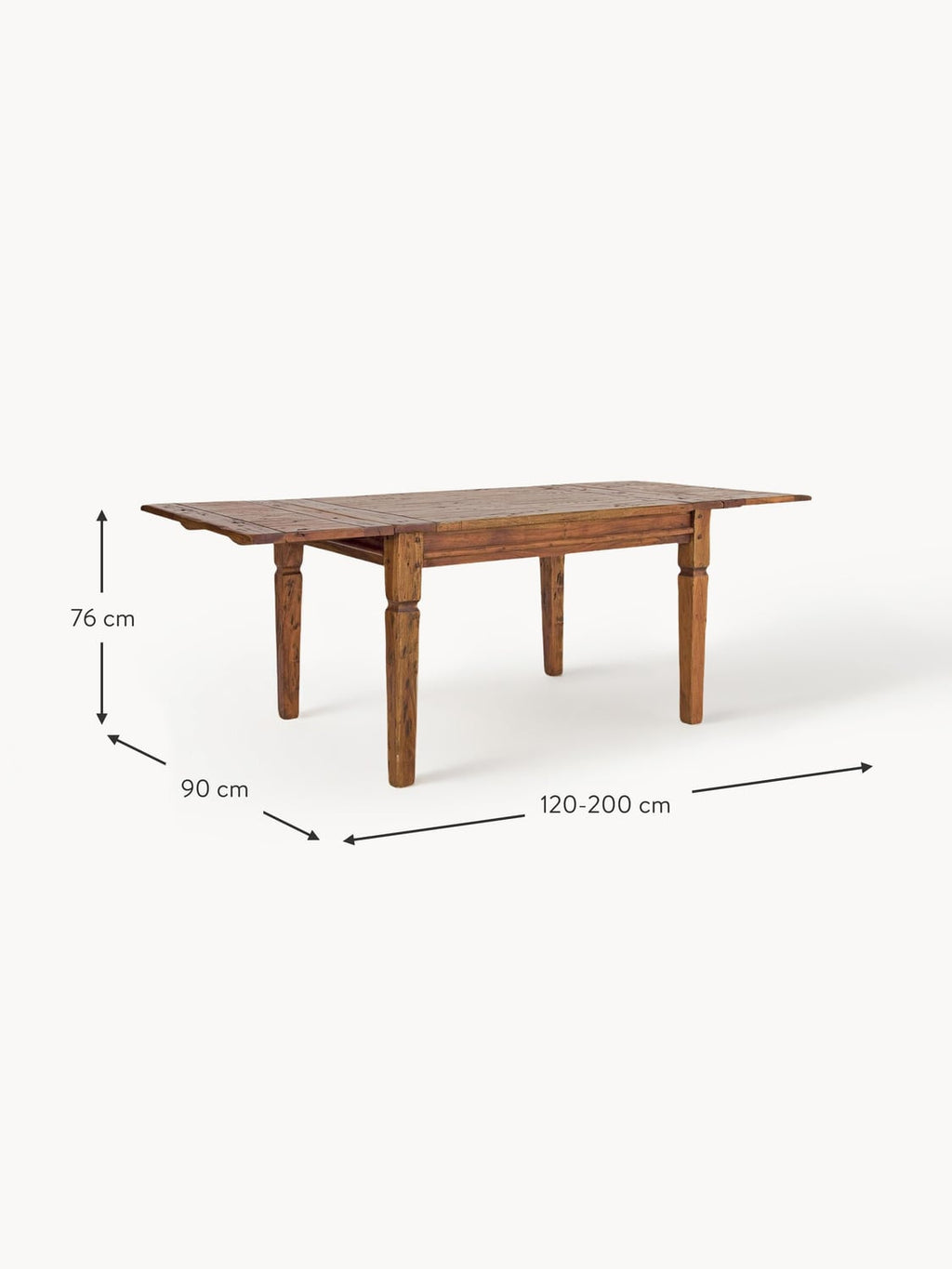 Ronco Extendable Acacia Wood Dining Table, 120 - 200 x 90 cm