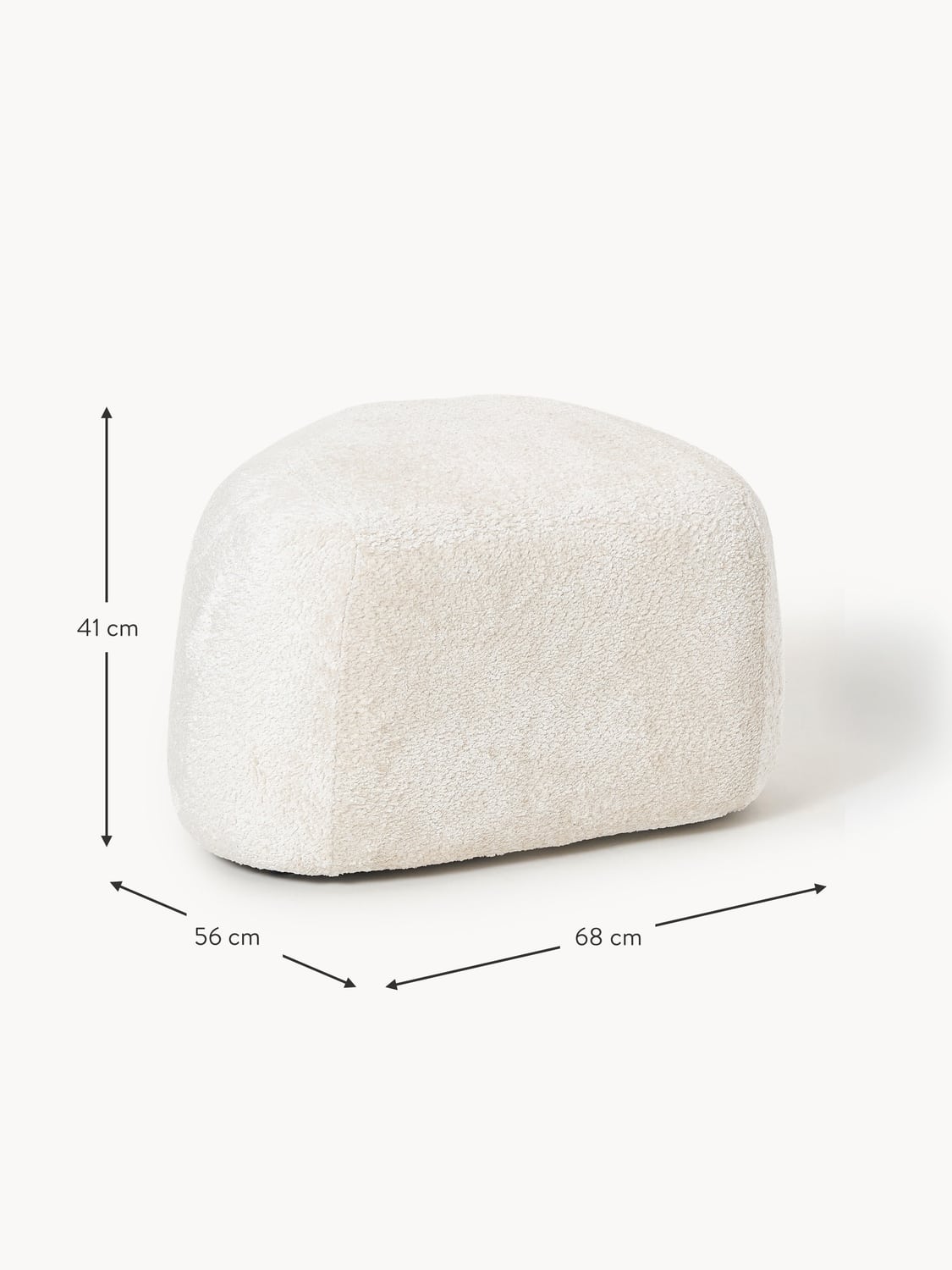 Bellara Oval Teddy Bouclé Ottoman