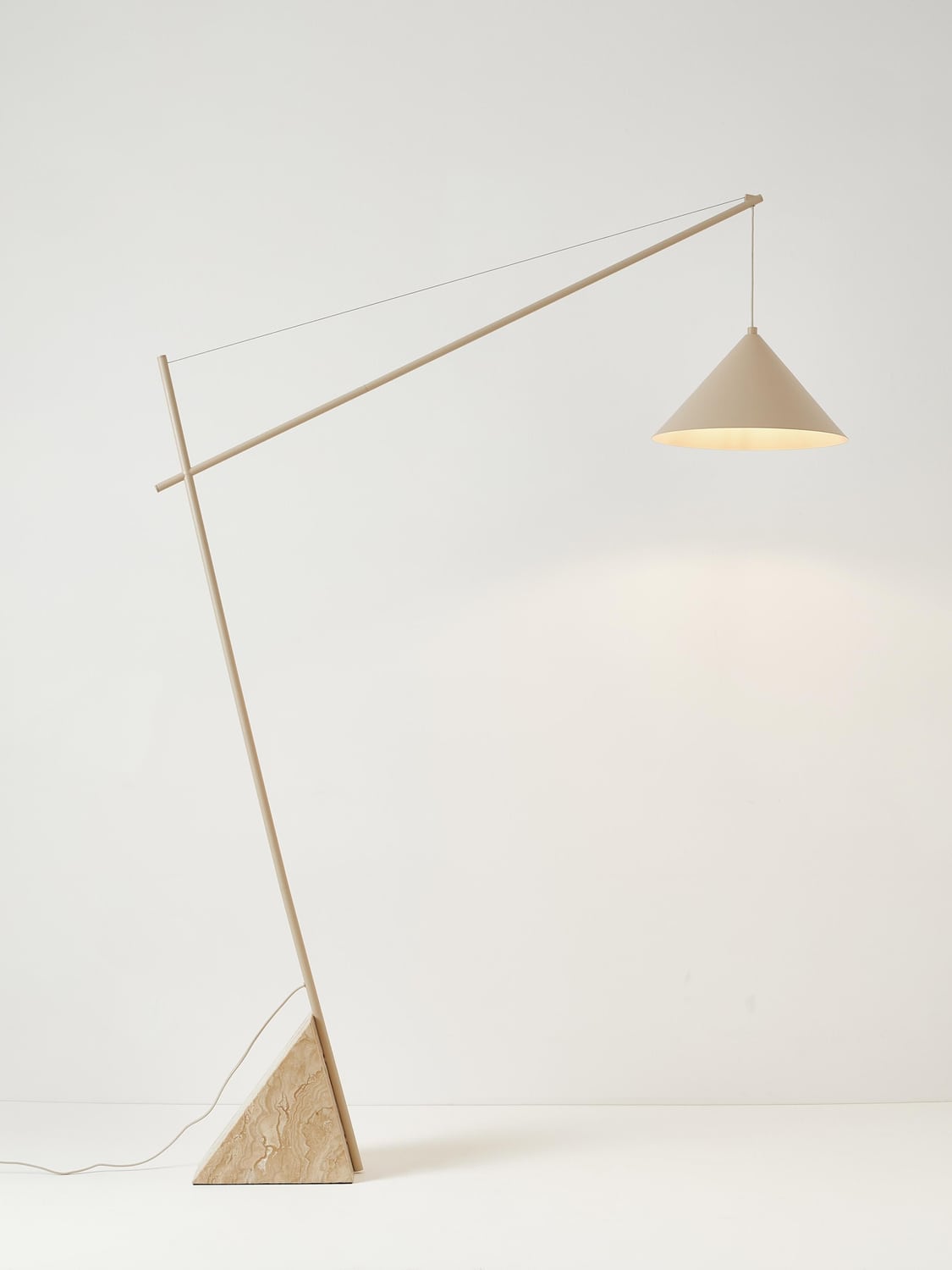 Figino Large Reading Lamp with Travertine Base