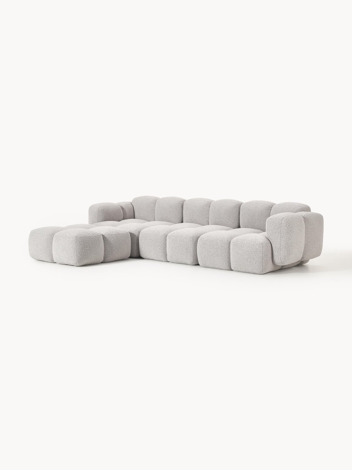 Valbrona Bouclé Modular Sofa (4-seater) with Ottoman (left/right)