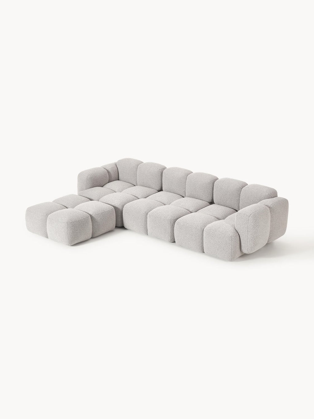 Valbrona Bouclé Modular Sofa (4-seater) with Ottoman (left/right)