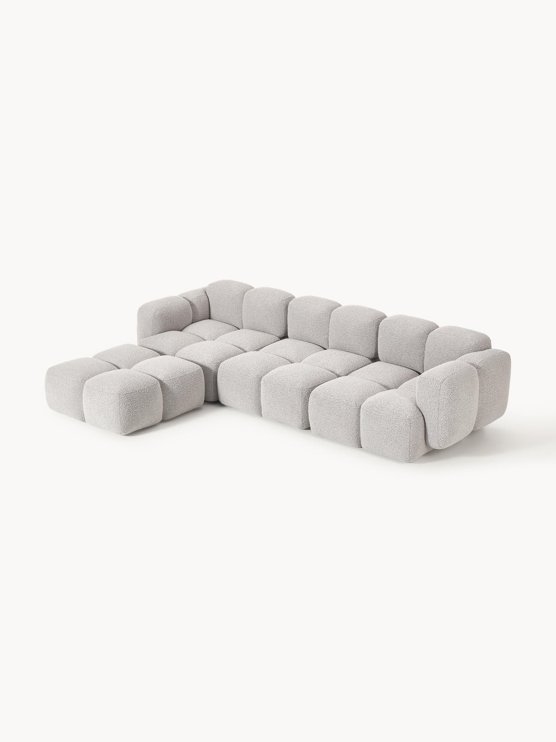Valbrona Bouclé Modular Sofa (4-seater) with Ottoman (left/right)
