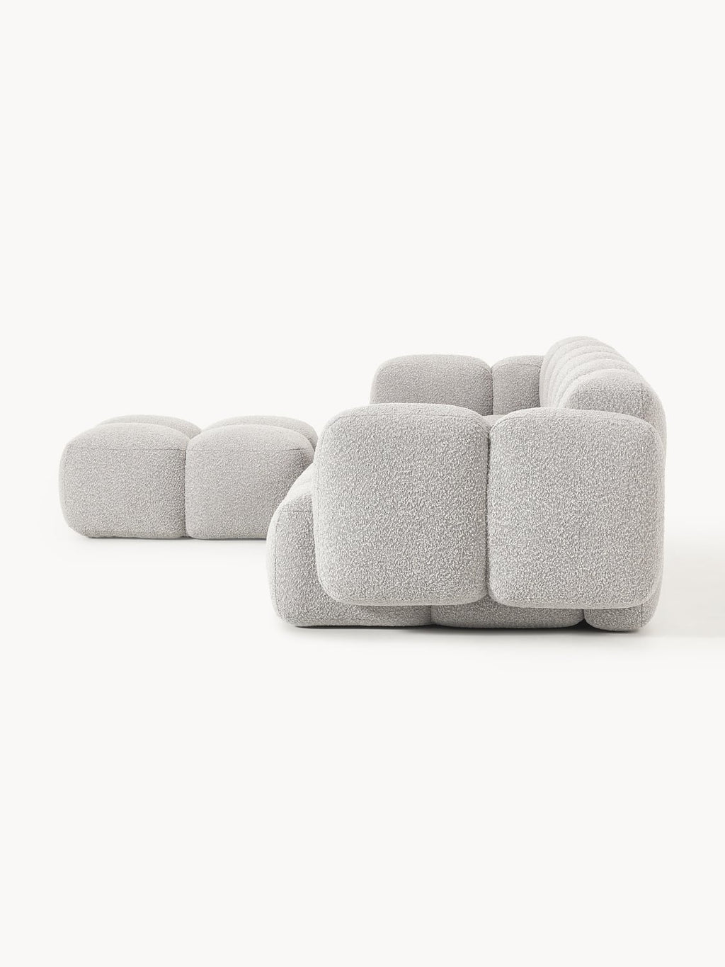 Valbrona Bouclé Modular Sofa (4-seater) with Ottoman (left/right)