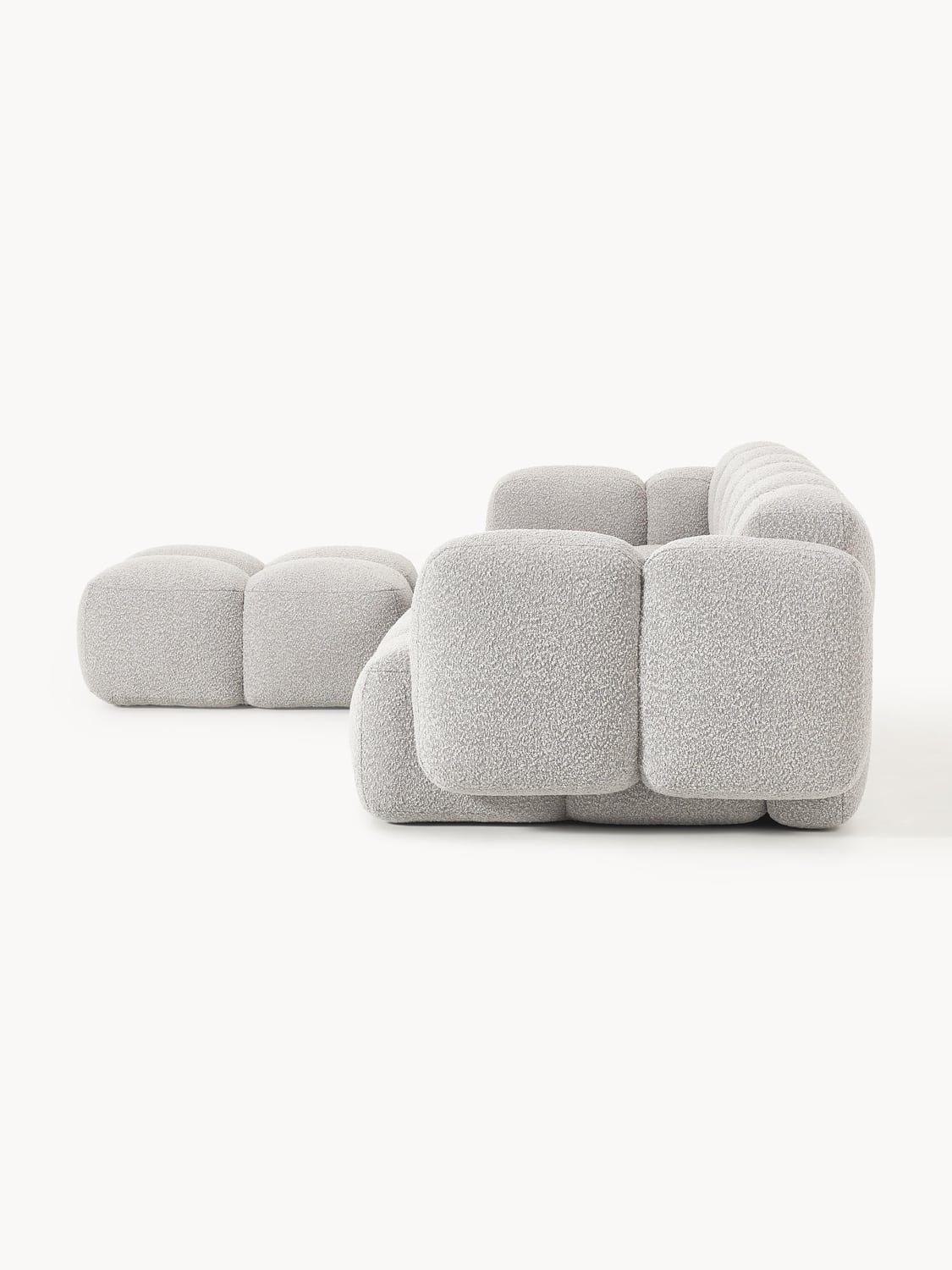Valbrona Bouclé Modular Sofa (4-seater) with Ottoman (left/right)