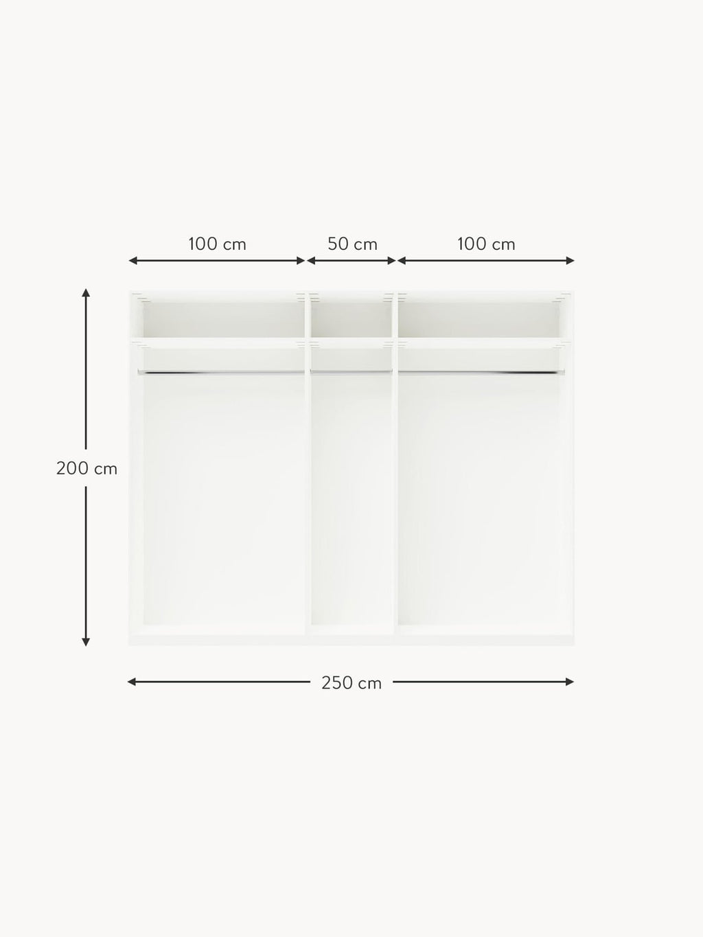 Novedrate Modular Hinged Door Wardrobe, 300 cm Wide — available in several sizes