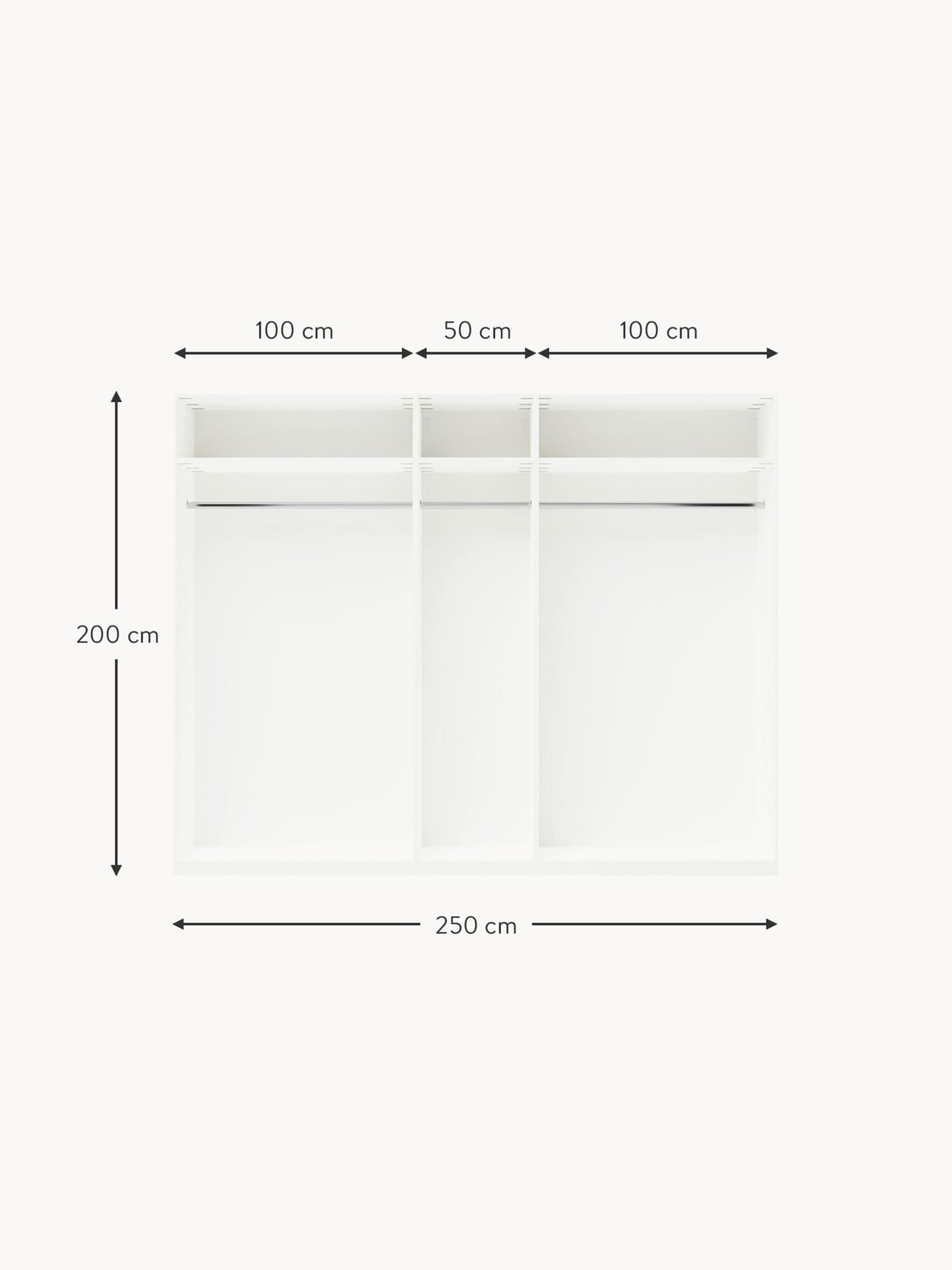 Novedrate Modular Hinged Door Wardrobe, 300 cm Wide — available in several sizes
