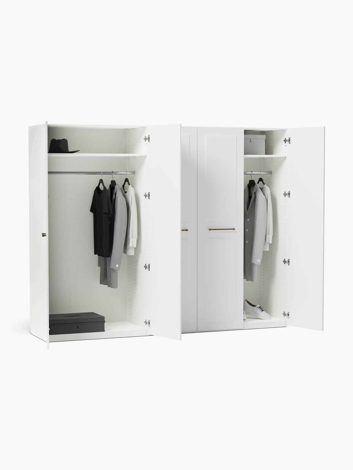 Novedrate Modular Hinged Door Wardrobe, 300 cm Wide — available in several sizes