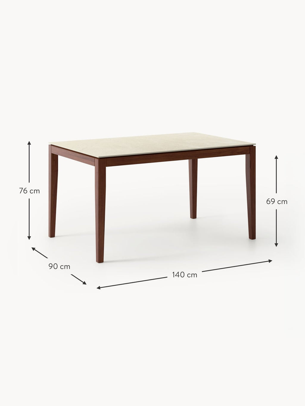 Veleso Travertine Effect Dining Table — available in several sizes