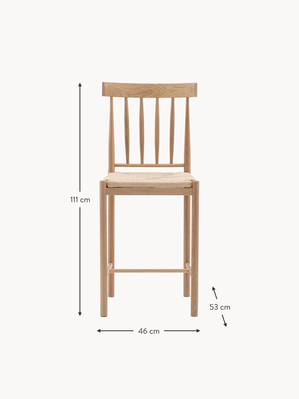 Gravedona Handmade Oak Wood Counter Chairs (set of 2)