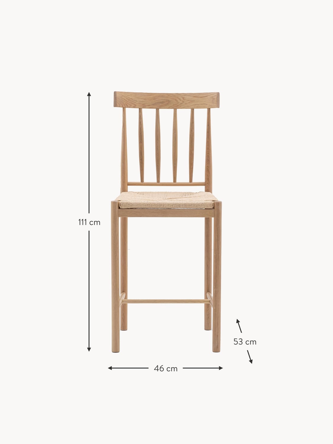 Gravedona Handmade Oak Wood Counter Chairs (set of 2)