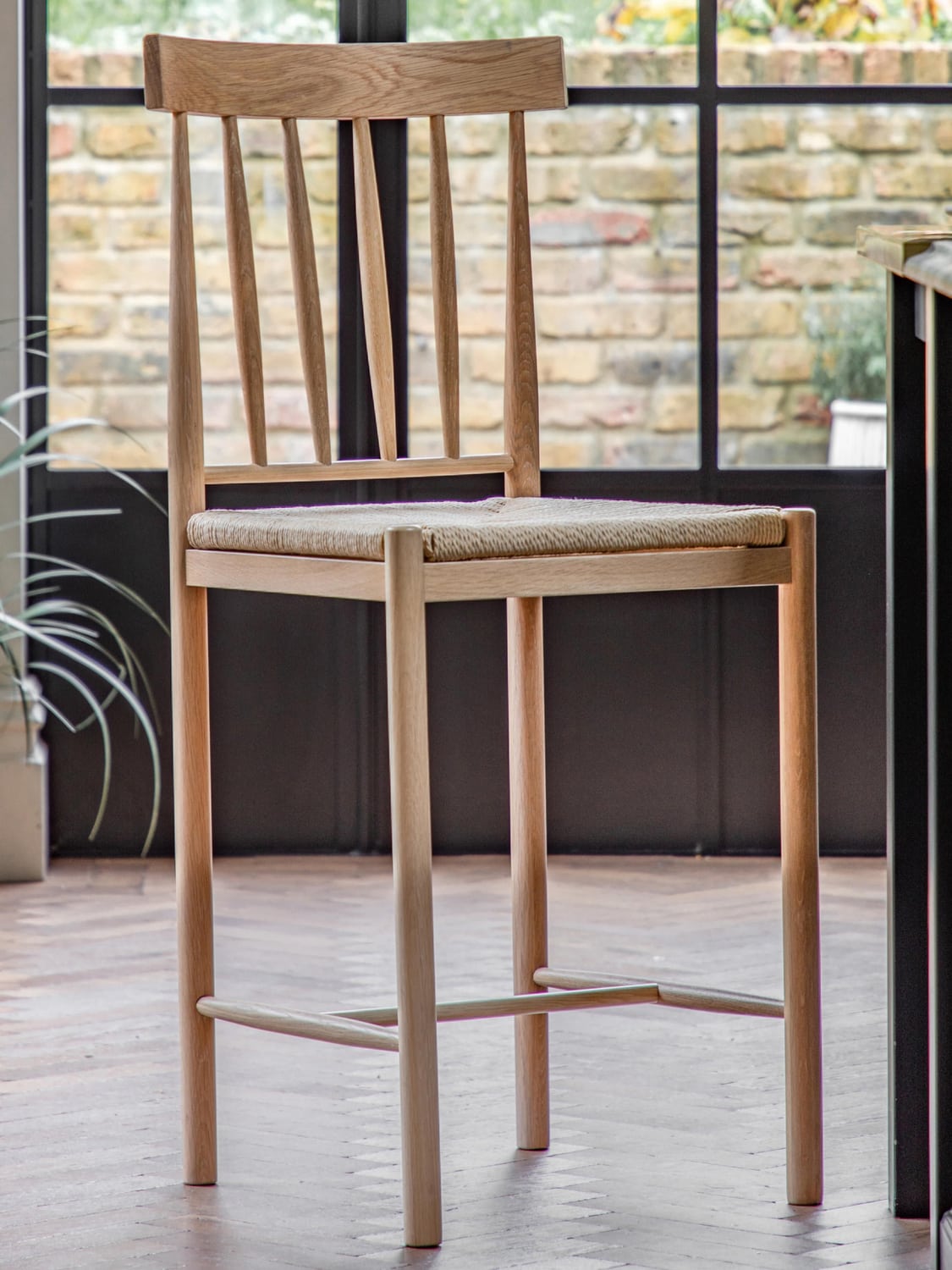 Gravedona Handmade Oak Wood Counter Chairs (set of 2)