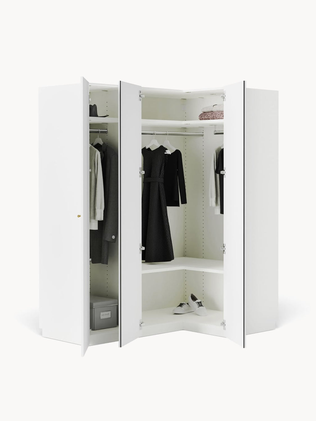 Novedrate Modular Corner Wardrobe, 165 cm Wide — available in several sizes