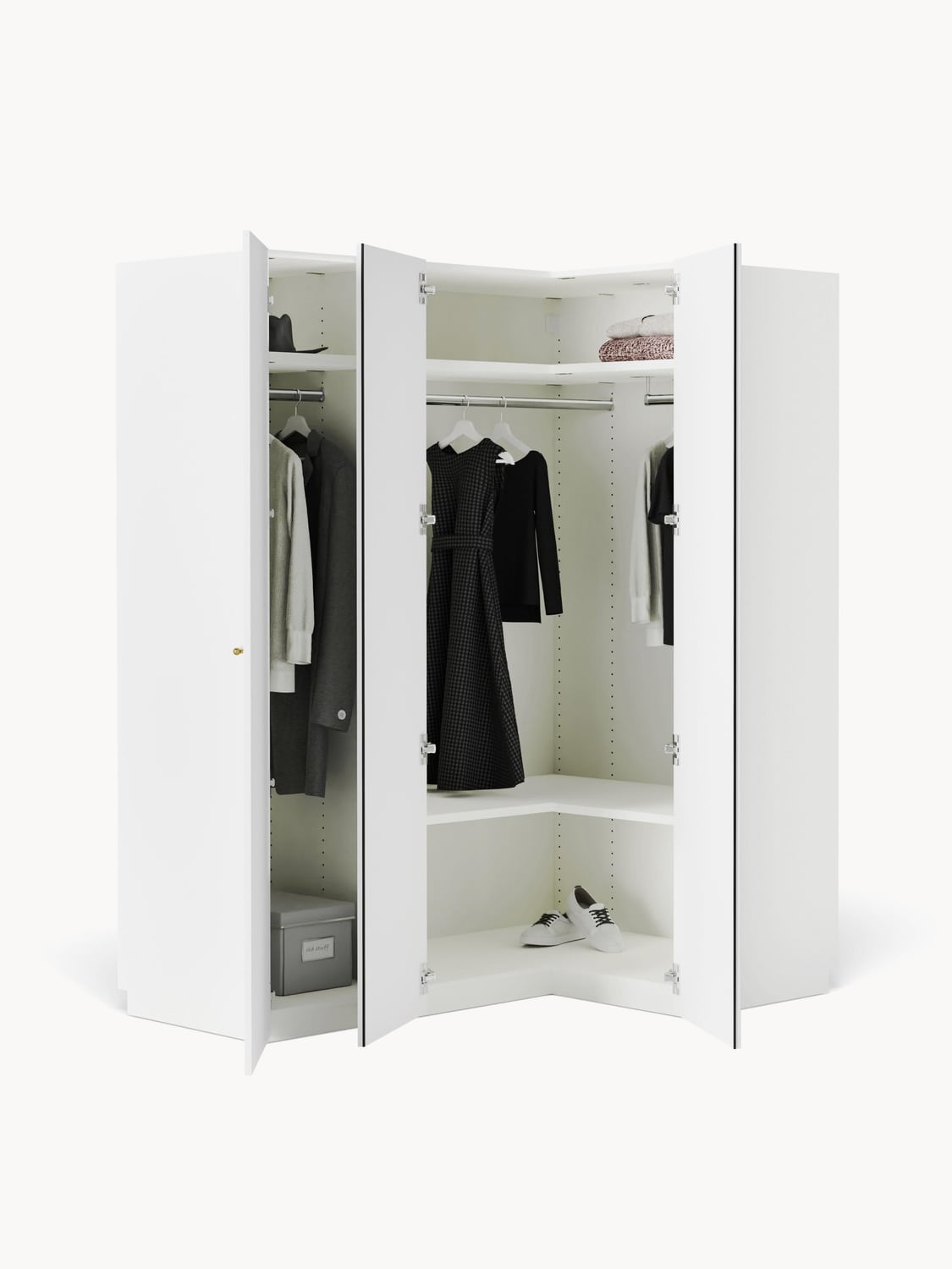 Novedrate Modular Corner Wardrobe, 165 cm Wide — available in several sizes