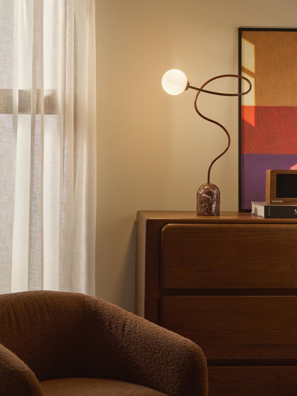 Bregano Table Lamp with Marble Base