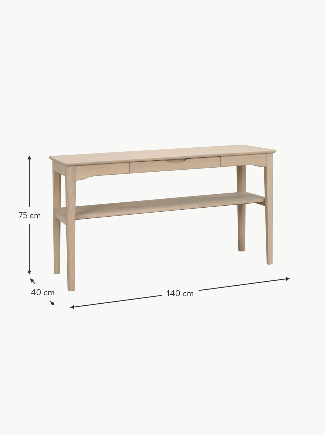 Ossuccio Oak Wood Console Table