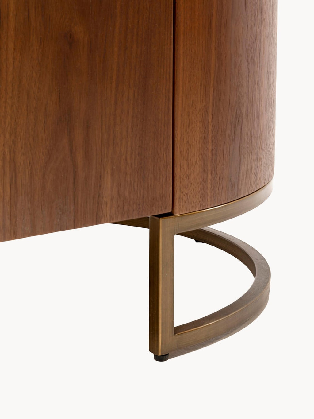 Lenno Oval Walnut Wood Coffee Table with Glass Top & Drawer